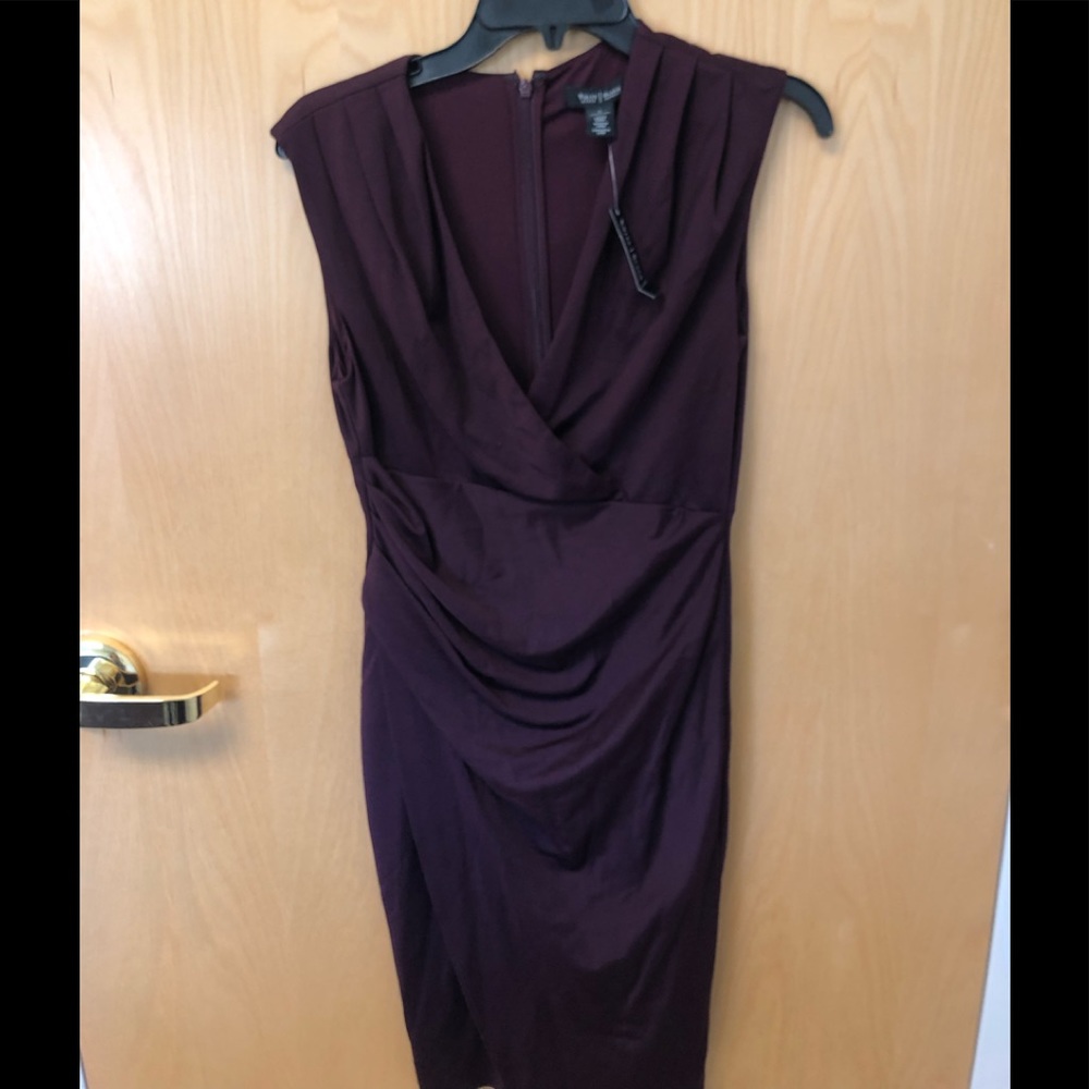WHBM Burgundy Slimming dress size 2 NWT this dress is a dark wine burgundy.